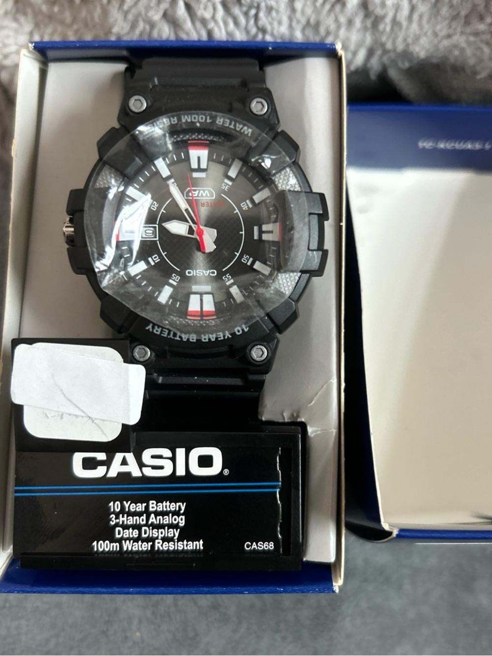 Casio Black Men's Analog Sport Watch with Red Accents